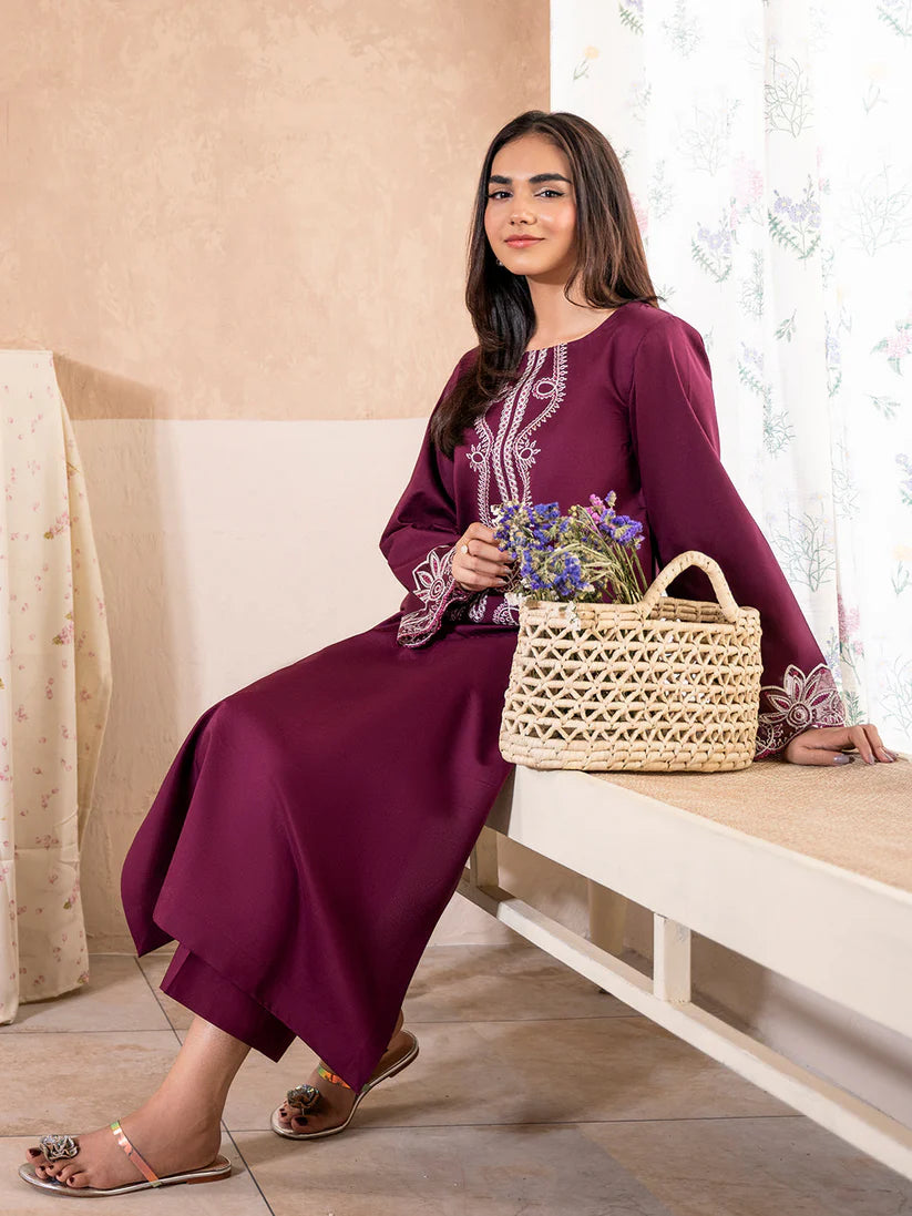 IZEL-2PC DHANAK EMBROIDERED SHIRT WITH DHANAK TROUSER-ADR-104
