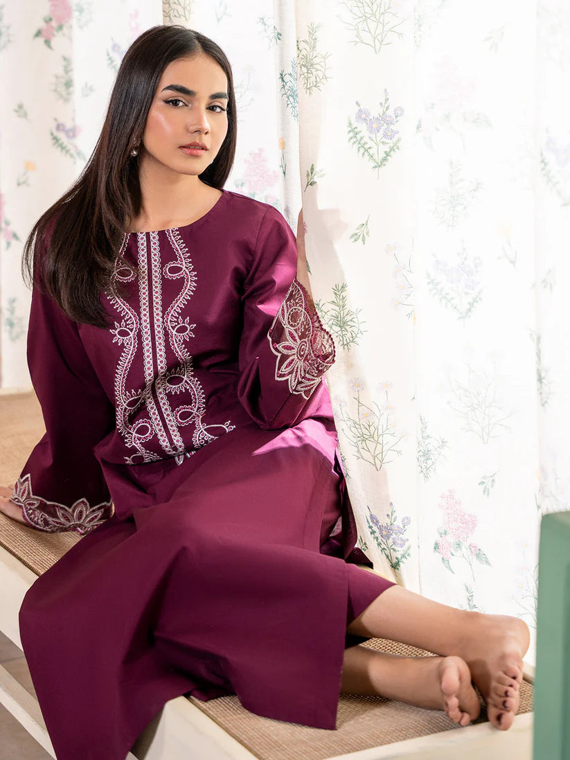 IZEL-2PC DHANAK EMBROIDERED SHIRT WITH DHANAK TROUSER-ADR-104