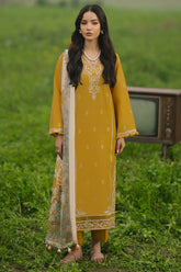 IZEL-3PC LAWN EMBROIDERED SHIRT WITH MONARK PRINT DUPATTA AND TROUSER-ADR-3685