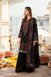 FLORENT-3PC DHANAK EMBROIDERED SHIRT WITH CHIFFON EMBROIDERED DUPATTA & TROUSER-ADR-4151