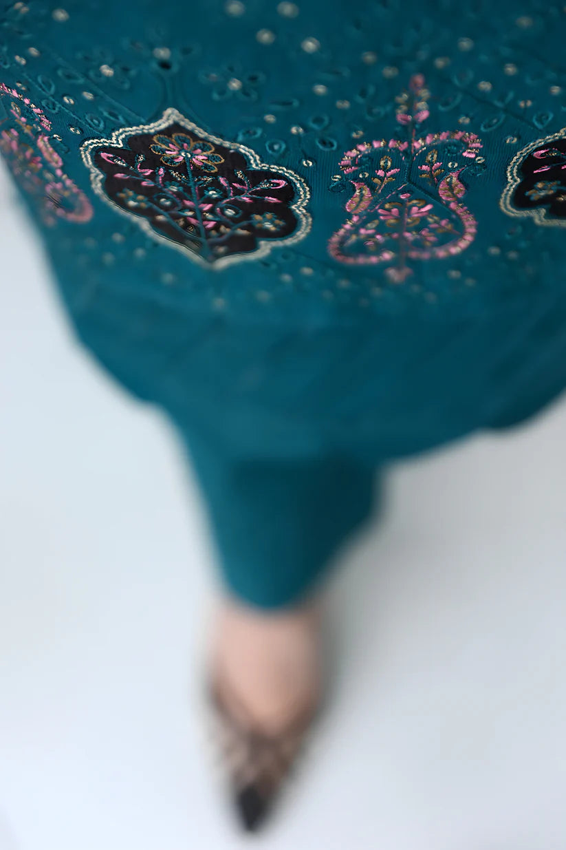 ADORE-3PC KHADDAR CUTWORK EMBROIDERED SHIRT WITH KASHMIRI JACQUARD WOOL SHAWL-ADR-1516