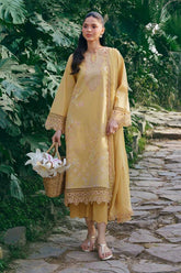 GARNET-3PC LAWN EMBROIDERED SHIRT WITH KHAADI NET EMBROIDERED DUPATTA AND TROUSER-ADR-4831