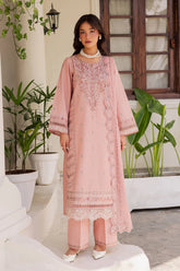 BATIK-3PC LAWN EMBROIDERED SHIRT WITH KHADDI NET EMBROIDERED DUPATTA AND EMB TROUSER-ADR-4743