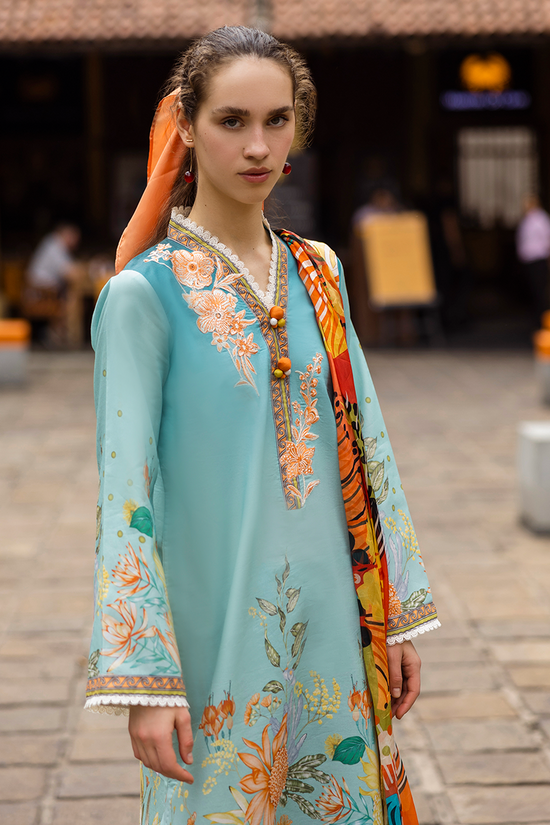 MUSHQ-3PC LAWN PRINTED SHIRT WITH CHIFFON PRINT DUPATTA AND PRINT TROUSER-ADR-2507