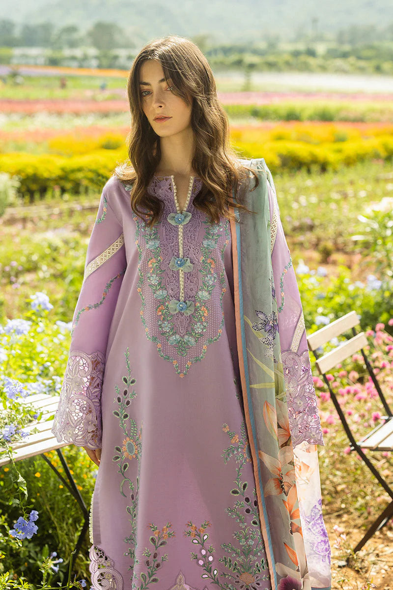 MUSHQ-3PC DHANAK EMBROIDERED SHIRT WITH COUTRAI WOOL PRINTED SHAWL AND TROUSER-ADR-4018