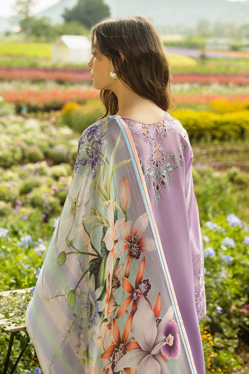 MUSHQ-3PC DHANAK EMBROIDERED SHIRT WITH COUTRAI WOOL PRINTED SHAWL AND TROUSER-ADR-4018