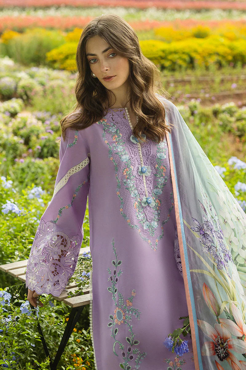 MUSHQ-3PC DHANAK EMBROIDERED SHIRT WITH COUTRAI WOOL PRINTED SHAWL AND TROUSER-ADR-4018