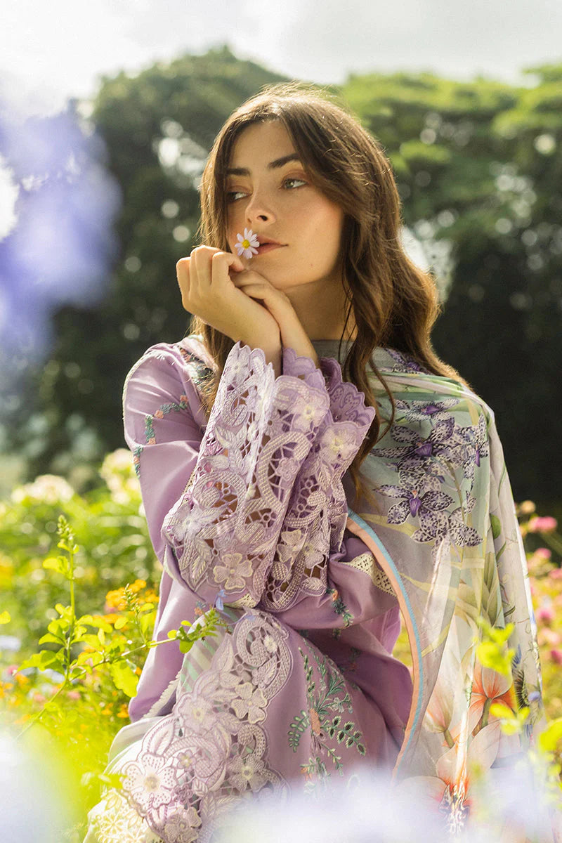 MUSHQ-3PC DHANAK EMBROIDERED SHIRT WITH COUTRAI WOOL PRINTED SHAWL AND TROUSER-ADR-4018