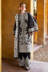 HUSSAIN REHAR-3PC DHANAK EMBROIDERED SHIRT WITH COTTON NET EMBROIDERED DUPATTA AND EMB TROUSER-ADR-4196