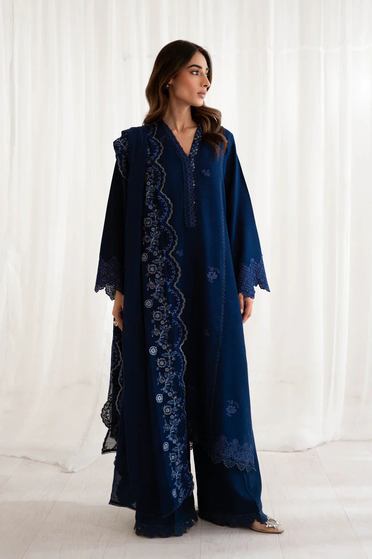 BATIK-3PC DHANAK EMBROIDERED SHIRT WITH DHANAK EMBROIDERED SHAWL AND TROUSER-ADR-4187