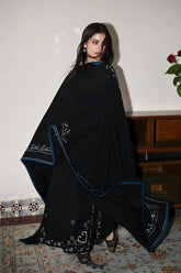 ZAIB-3PC DHANAK EMBROIDERED SHIRT WITH DHANAK EMBROIDERED SHAWL AND TROUSER-ADR-4386