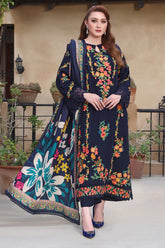 ASIM JOFA-3PC DHANAK EMBROIDERED SHIRT WITH COURTRAI PRINTED SHAWL AND TROUSER-ADR-4316