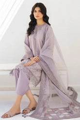 JAZMIN- 3PC LAWN HEAVY EMBROIDERED SHIRT WITH ORGANZA EMBROIDERED READY TO WEAR DUPATTA-ADR-3643