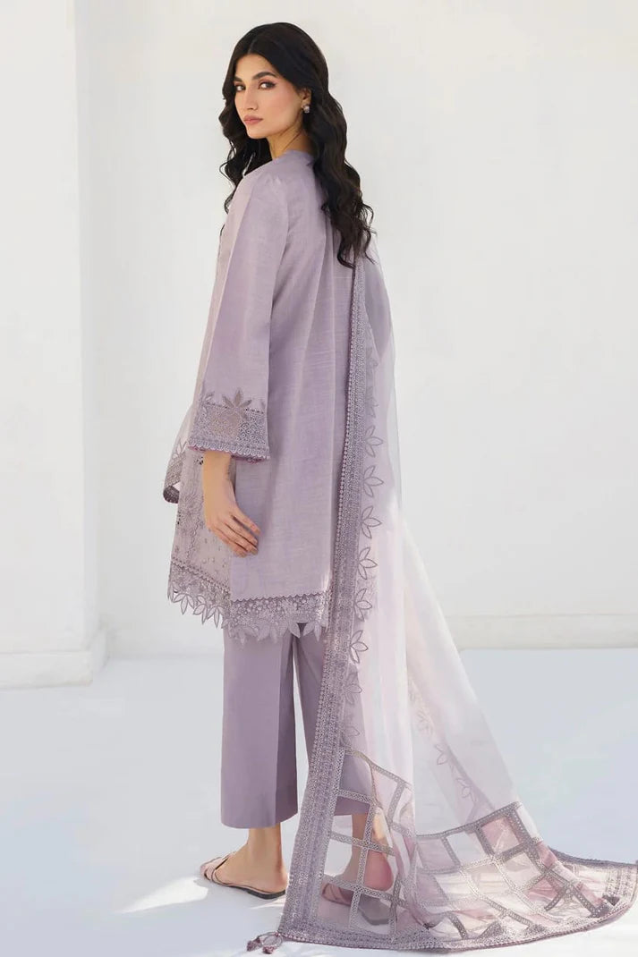 JAZMIN- 3PC LAWN HEAVY EMBROIDERED SHIRT WITH ORGANZA EMBROIDERED READY TO WEAR DUPATTA-ADR-3643