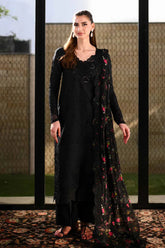 ZAIB-3PC LAWN CHIKANKARI EMBROIDERED SHIRT WITH MONARK PRINTED EMB DUPATTA AND TROUSER-ADR-4874