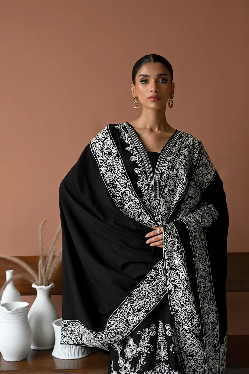 BATIK-3PC DHANAK EMBROIDERED SHIRT WITH DHANAK EMBROIDERED SHAWL & TROUSER-ADR-4177