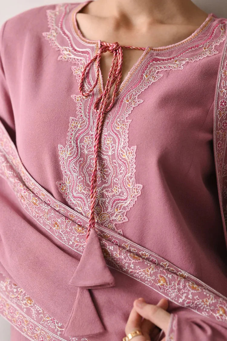 BATIK-3PC DHANAK EMBROIDERED SHIRT WITH DHANAK EMBROIDERED SHAWL AND TROUSER-ADR-4189