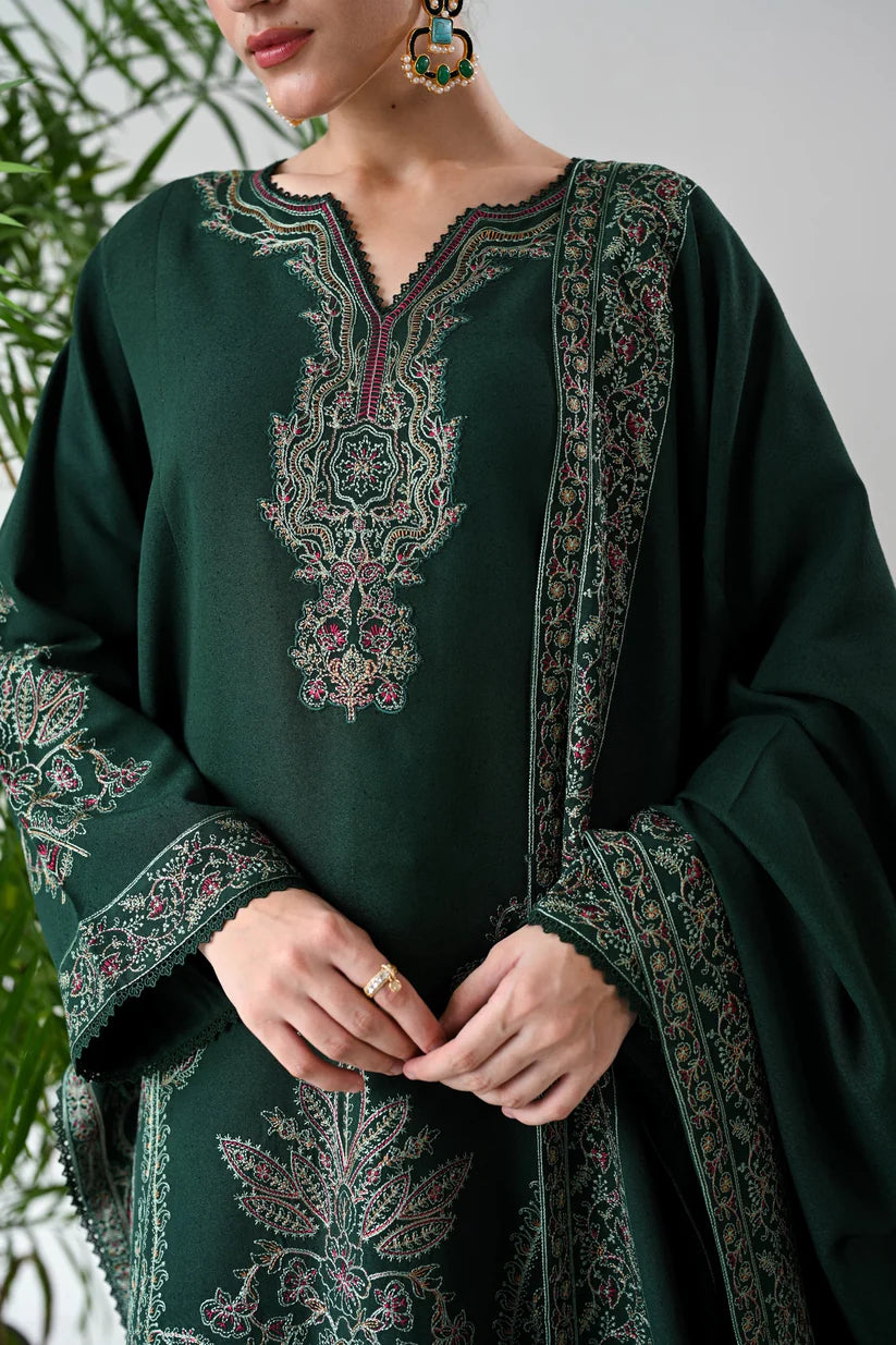 BATIK-3PC DHANAK EMBROIDERED SHIRT WITH DHANAK EMBROIDERED SHAWL & TROUSER-ADR-4190