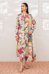 BAROUQE-3PC KARANDI PRINTED SHIRT WITH KARANDI PRINTED DUPATTA AND TROUSER-ADR-2578