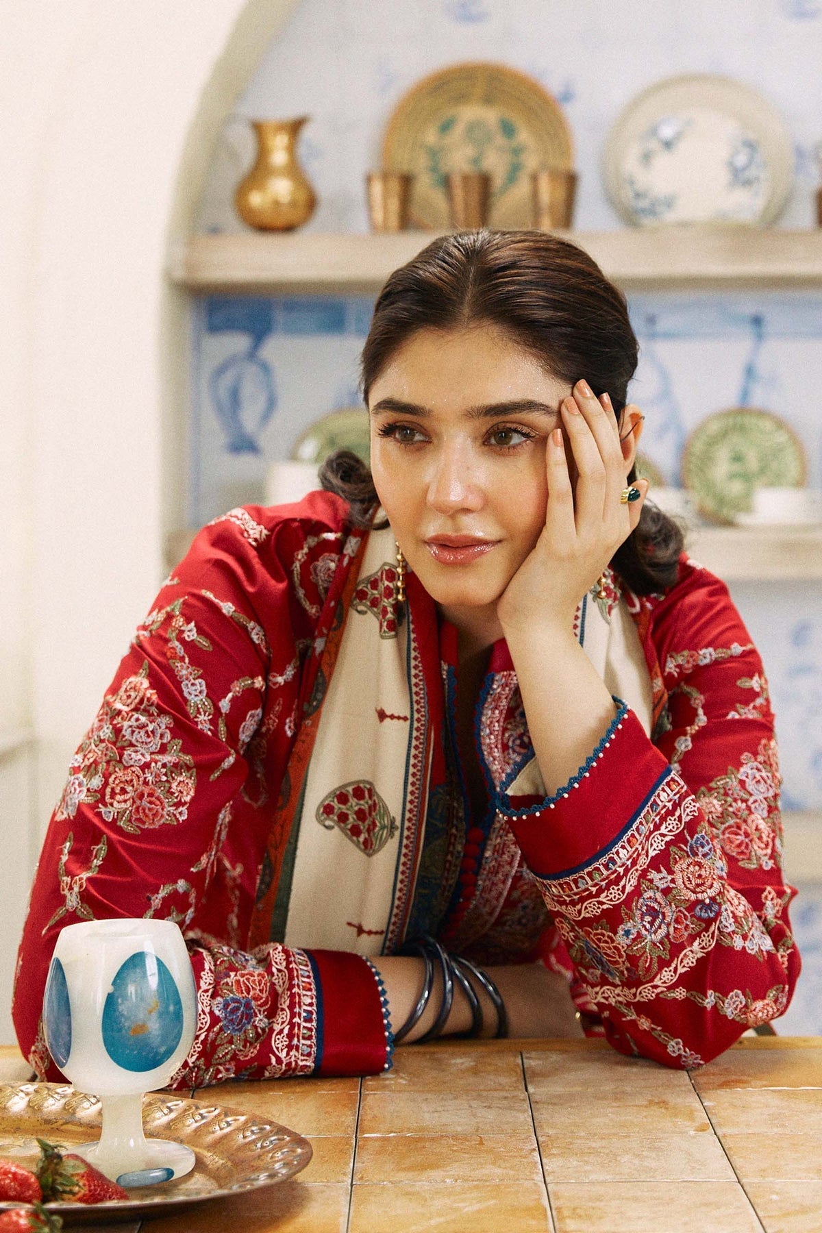ZARASHAHJAHAN-3PC LAWN EMBROIDERED SHIRT WITH MONARK PRINT DUPATTA AND EMB TROUSER-ADR 3521