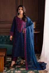 BATIK-3PC LAWN SEQUIN EMBROIDERED SHIRT WITH CHIFFON EMBROIDERED DUPATTA AND TROUSER-ADR-4878