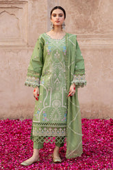 MAHNUR - 3PC LAWN EMBROIDERED SHIRT WITH CHIFFON EMBROIDERED DUPATTA AND TROUSER-ADR-4538