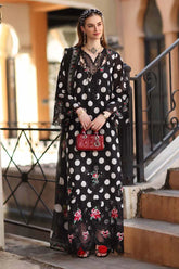 MARIA.B-3PC LAWN PRINTED EMB SHIRT WITH SILK PRINTED DUPATTA AND PRINTED TROUSER-ADR-072