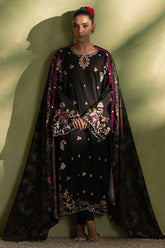 CROSS STITCH-3PC DHANAK EMBROIDERED SHIRT WITH COURTRAI PRINTED SHAWL AND TROUSER-ADR-4276