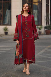 CHARIZMA-3PC LAWN EMBROIDERED SHIRT WITH CHIFFON PRINT DUPATTA AND EMB TROUSER-ADR-4756