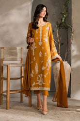 MIRANA-3PC DHANAK EMBROIDERED SHIRT WITH BAMBER CHIFFON DUPATTA AND TROUSER-ADR-4288