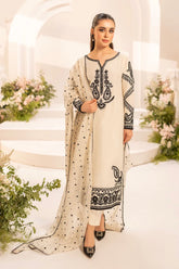 MIRANA-3PC LAWN EMBROIDERED SHIRT WITH KHADDI NET EMBROIDERED DUPATTA & TROUSER-ADR-4701