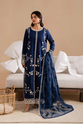 MARYAM & MARIA-3PC LAWN EMBROIDERED SHIRT WITH ORGANZA EMBROIDERED DUPATTA & TROUSER-ADR-4541