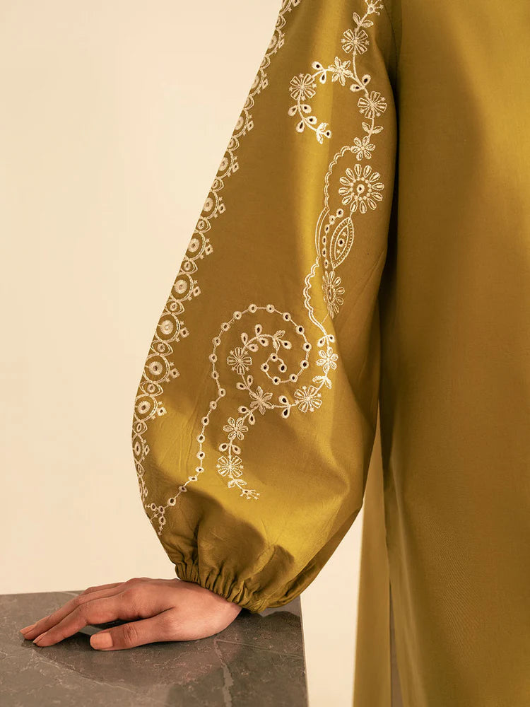 BATIK-2PC DHANAK EMBROIDRED SHIRT WITH DHANAK EMBROIDRED SLEEVES-ADR-122