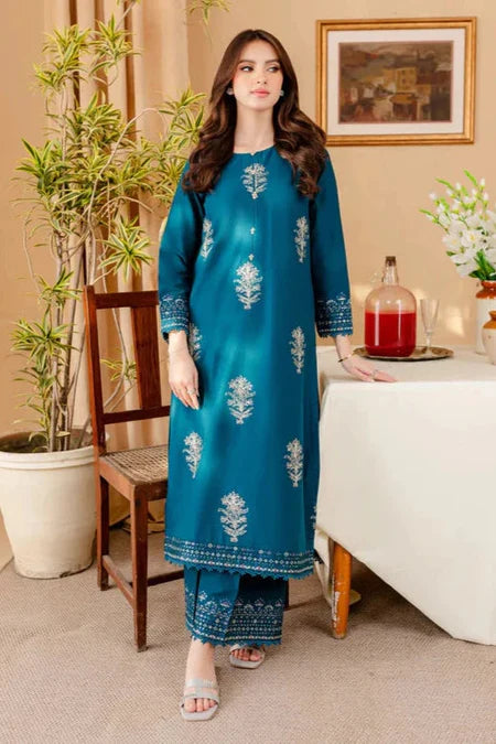 BATIK-2PC DHANAK SEQUIN EMBROIDRED SHIRT AND EMBROIDRED TROUSER-ADR-107