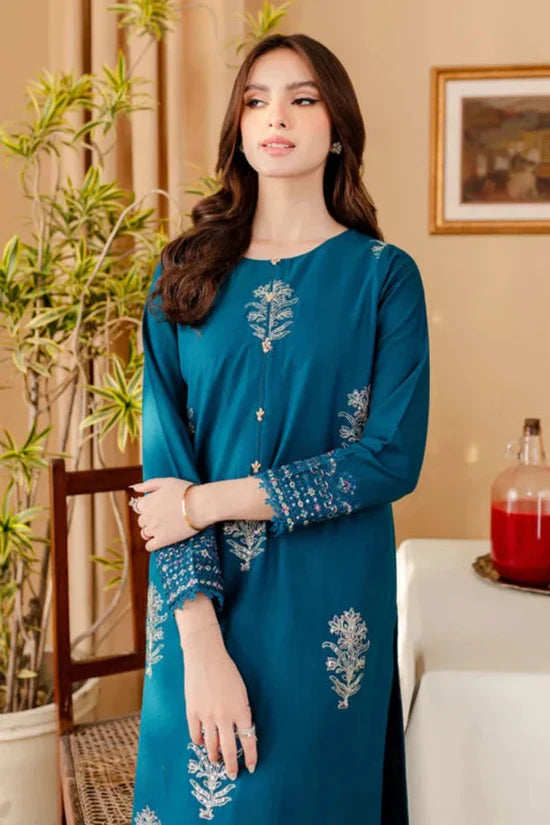 BATIK-2PC DHANAK SEQUIN EMBROIDRED SHIRT AND EMBROIDRED TROUSER-ADR-107
