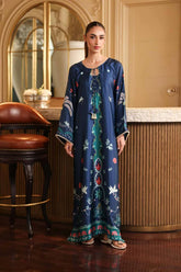 LULUSAR-2PC-SHAMOZE SILK PRINTED SHIRT WITH SILK TROUSER-ADR-9015