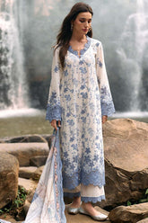 IMAGE-3PC DHANAK EMBROIDERED SHIRT WITH COURTAI PRINTED SHAWL & TROUSER-ADR-4099