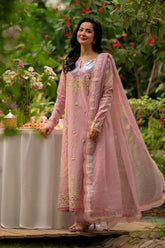 RANG RASIYA-3PC LAWN SEQUIN EMBROIDERED SHIRT WITH KHADDI NET EMB DUPATTA AND EMB TROUSER-ADR-4891