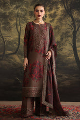 ZAINAB CHOTANI-3PC SHAMOZE SILK PRINTED EMBROIDERED SHIRT WITH SOFT SILK PRINTED EMB DUPATTA & EMB TROUSER-ADR-1724