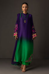 ZAINAB CHOTTANI-3PC SHAMOZE SILK PRINTED EMB SHIRT WITH SOFT SILK PRINTED DUPATTA & TROUSER-ADR-1727