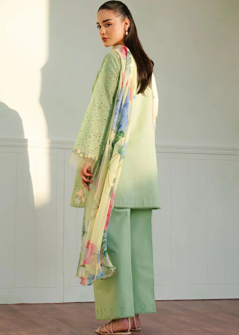 ZARA SHAH JAHAN - 3PC LAWN EMBROIDERED SHIRT WITH MONARK PRINTED DUPATTA AND TROUSER-ADR-