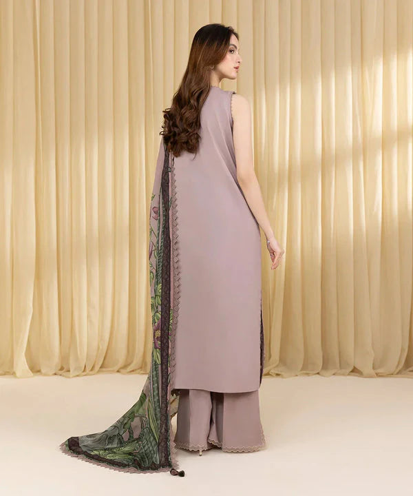 SAPPHIRE-3PC LAWN EMBROIDERED SHIRT WITH MONARK PRINTED DUPATTA AND TROUSER-ADR-3824
