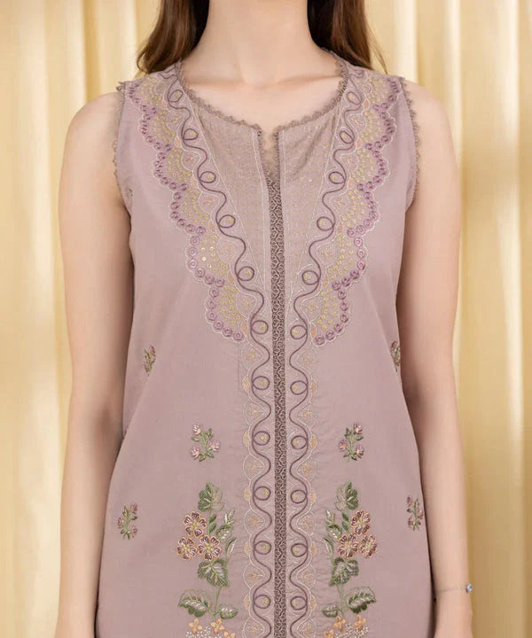 SAPPHIRE-3PC LAWN EMBROIDERED SHIRT WITH MONARK PRINTED DUPATTA AND TROUSER-ADR-3824