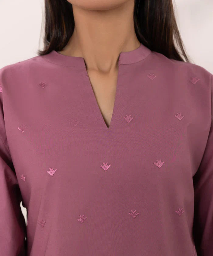 SAPPHIRE-3PC DHANAK EMBROIDERED SHIRT COUTRAI PRINTED SHAWL & EMB TROUSER-ADR-4055