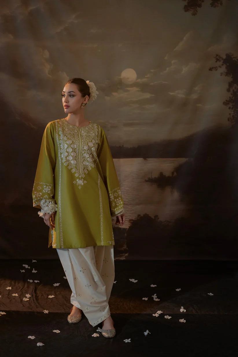 URGE-2PC SEQUIN LAWN EMBROIDERED SHIRT WITH SEQUIN LAWN EMBROIDERED TROUSER-ADR-3481