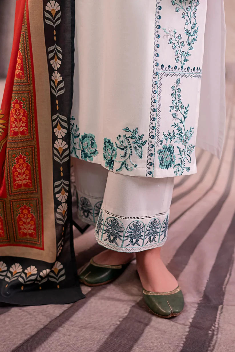 URGE - 3PC LAWN EMBROIDERED SHIRT WITH MONARK PRINTED DUPATTA AND EMB TROUSER -ADR-3758