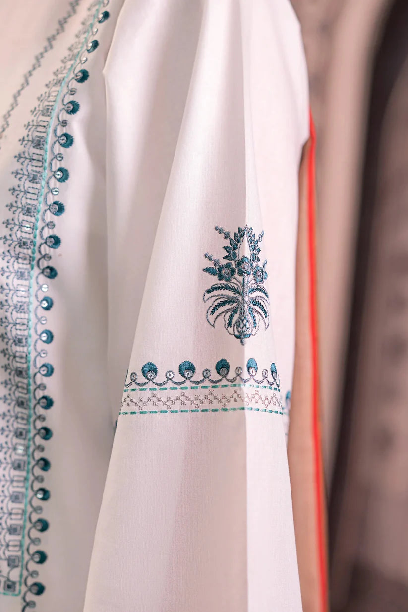 URGE - 3PC LAWN EMBROIDERED SHIRT WITH MONARK PRINTED DUPATTA AND EMB TROUSER -ADR-3758