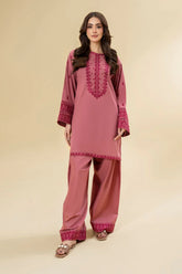 LAZULI-2PC KHADDAR EMBROIDRED SHIRT WITH KHADDAR EMB TROUSER-ADR-127
