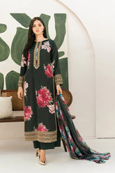 LULUSAR-3PC-SHAMOZE SILK PRINTED EMB SHIRT WITH SILK PRINTED DUPATTA AND SILK TROUSER-ADR-9013