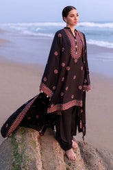 CROSS STITCH-3PC DHANAK EMBROIDERED SHIRT WITH DHANAK EMBROIDERED SHAWL AND TROUSER-ADR-4336
